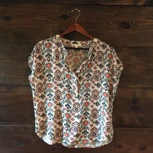 Patterned relaxed blouse